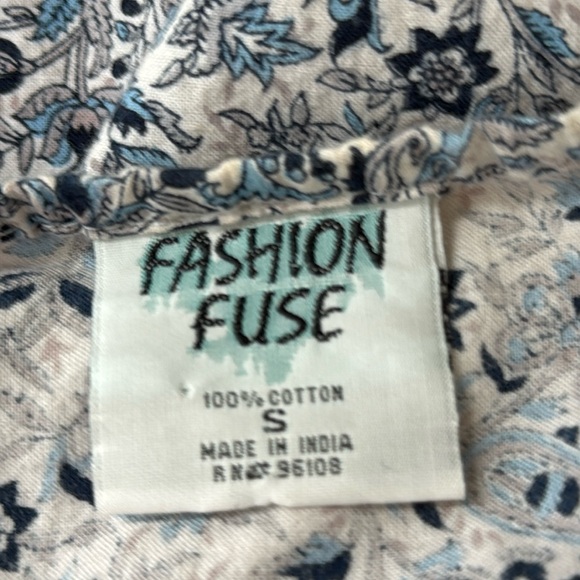 Fashion Fuse blue and white ditzy print cotton spaghetti strap maxi slip dress - Picture 3 of 14